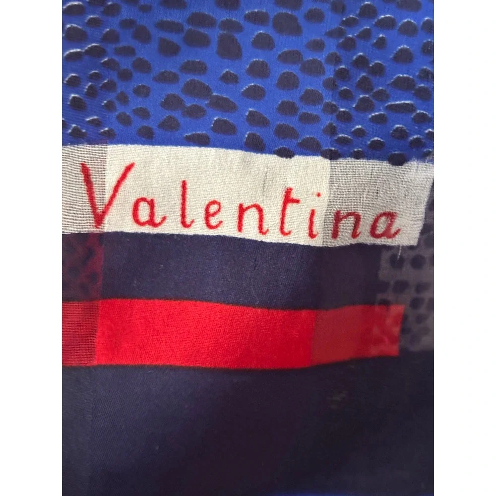 Valentina Scarf Red White Navy Blue Geometric Stripe Check Sheer Lightweight